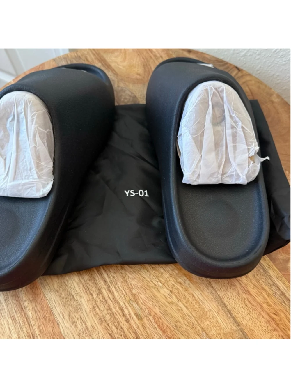 YS-01 Black Slide Sandals Size 9